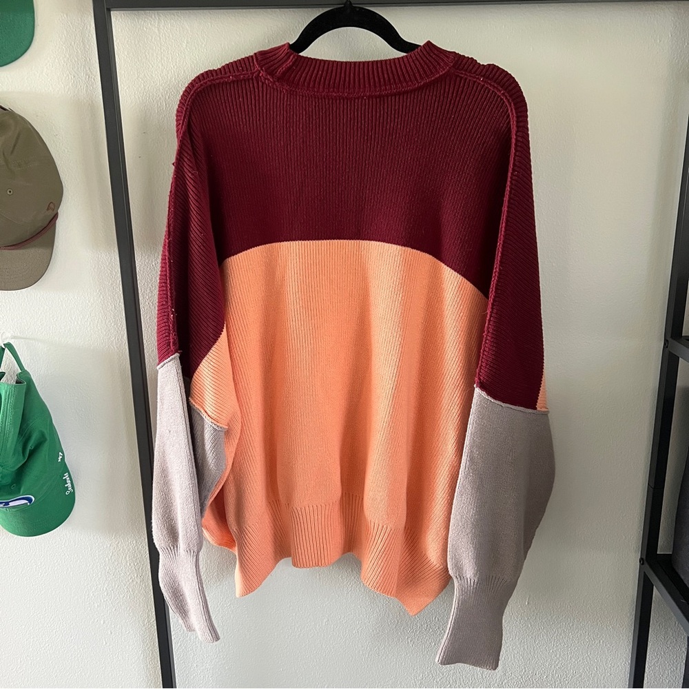 Free People Easy Street Colorblock Sweater Sz S - Picture 12 of 13